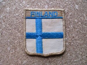 70s フィンランドFINLANDワッペン/旅人ビンテージ北欧ヨーロッパ北欧back packer刺繍PATCH旅行バックパッカー放浪スーベニア旅行者 D7