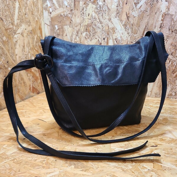 yohji yamamoto pour homme WASHED GOAT LETHER FLAP SHOULER BAG 21AW ショルダーバッグ