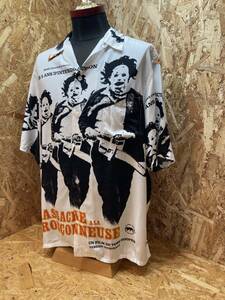 [WACKO MARIA × demon. ....]THE TEXAS CHAINSAW MASSACRE S/S HAWAIIAN SHIRT rayon aro is short sleeves shirt WHITE white size XL