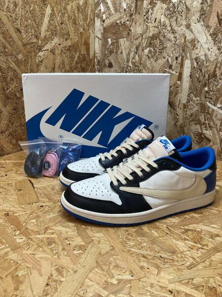 美品【NIKE × Travis Scott トラヴィススコット × Fragment Design フラグメント】DM7866-140 AIR JORDAN 1 LOW OG SP size US 12 30cm