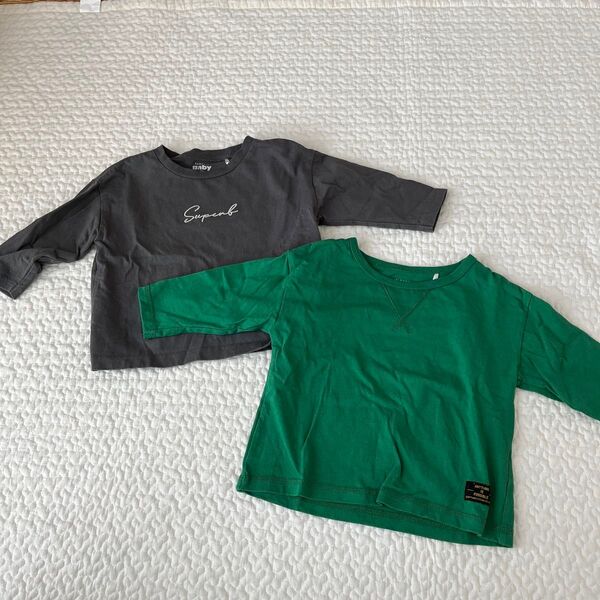 ロンT セット しまむら トップス Tシャツ 長袖 ロゴ 無地