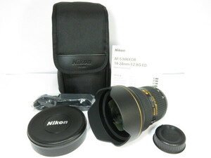 【 美品 】Nikon AF-S NIKKOR 14-24mmF2.8G ED レンズ ニコン CL-M3純正ケース 説明書付き [管NI3053]