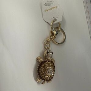 キーホルダー ゴールド系 亀