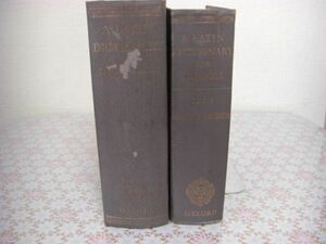  foreign book Latin dictionary 2 pcs. A LATIN DICTIONARY,Charlton T. Lewis, H6