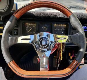 D shape wood combi steering JDM Nardi Style D型 ナルディスタイル JDM