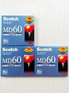 送料無料 超レアな60分仕様 新品未使用未開封 Scotch MD-60C 録音用MD 3枚 日本製