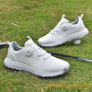 新品 特売 ゴルフシューズ レディース ダイヤル式 運動靴 スニーカー ウォーキング 幅広 快適 防水 フィット 22.5cm~25.5cm選択 ホワイト