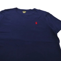 POLO RALPH LAUREN ワンポイントロゴTシャツ XL ネイビー コットン CUSTOM SLIM FIT スモールポニー刺繍_画像6