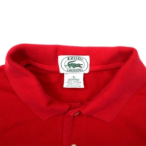 USA製 IZOD LACOSTE ポロシャツ S レッド コットン ワンポイントロゴ 80年代の画像4