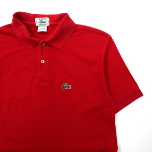 USA製 IZOD LACOSTE ポロシャツ S レッド コットン ワンポイントロゴ 80年代の画像5