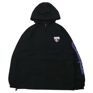 CHAMPION アノラックパーカー 2XL ブラック ポリエステル UMHB カレッジプリント 袖ロゴプリント