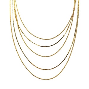 VINTAGE GOLD CHAIN NECKLACES 5連 ゴールドチェーンネックレス 73CM 喜平 ロープチェーン