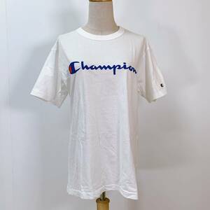 S3191 champion チャンピオン メンズ 半袖 Tシャツ 丸首 ホワイト 白 Mサイズ ロゴプリント ロゴワッペン 万能 カジュアル USED 古着