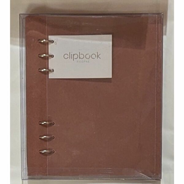 FILOFAXファイロファックス　クリップブック　A5 テラコッタ 　バインダー　ノートブック　合皮　スエード調　手帳