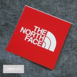 TNF Square Logo Sticker NN32349 RED 2枚セット 新品 防水素材