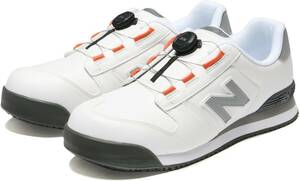 【WH-0730】新品未使用 New Balance ニューバランス 安全靴 BS-118 ローカット BOAタイプ 27.5㎝ WHTxWHTxGRY ワイド EEE