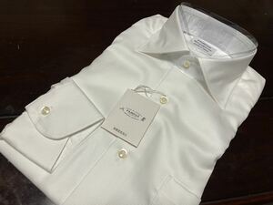 FAIRFAX(フェアファックス)☆白織柄ツイルワイシャツ　　L(41-84)　ワイドスプレッド　形態安定