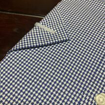 ABITRE51　ブルー千鳥チェック　形態安定半袖ワイシャツ　L(首41㎝)　ホリゾンタル　人気衿型_画像3