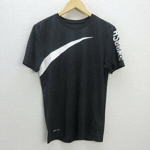 G■ナイキ/NIKE スウォッシュロゴTシャツ/841632【M】黒/men's/110【中古】■