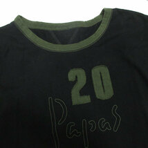 G■パパス/PAPAS リンガーTシャツ/コットン【M】黒/men's/3【中古】■_画像2