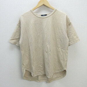 G# Ships /SHIPS T-shirt / plain cotton [L degree ] beige /men's/161[ used ]#
