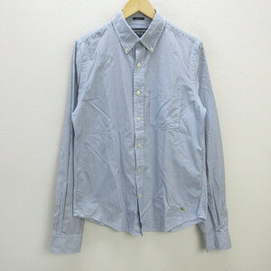 G■アバクロンビー&フィッチ/Abercrombie&Fitch 長袖BDシャツ/ストライプ柄【M】青/men's/171【中古】■