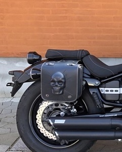 レザー ツールバッグ サイドバッグ 左右セット ブラック バイカー バイク 革 サドル 大容量 耐久性 防水性 ポーチ アメリカン ハーレー 