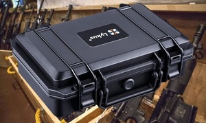 防水ケース スポンジ付 ブラック 内寸27x16x8センチ ポリプロピレン樹脂 SGS認証 IP67級防水 防塵仕様 DIY 精密機器 エアガン カメラ 耐久