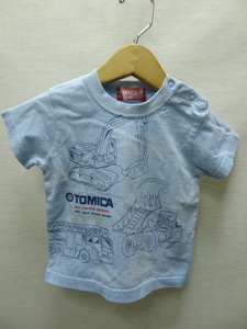 全国送料無料 トミカ TOMICA 働く車 子供服キッズベビー男の子 半袖 水色 Tシャツ 90