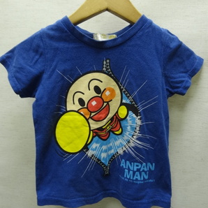 全国送料無料 アンパンマン ANPANMAN 子供服キッズベビー男の子 綿100%素材 バンダイ製 半袖 紺色 Tシャツ 90