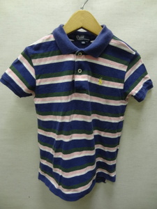 全国送料無料 正規品 ポロ ラルフローレン POLO RALPH LAUREN 子供服キッズ 男&女の子 マルチボーダー 半袖 ポロシャツ 120