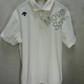 全国送料無料 ムーブスポーツ MOVE SPORT デサント製 メンズ ポリ100% 白色 半袖 スポーツ ポロシャツ M