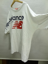 全国送料無料 ニューバランス new balance メンズ 綿100％素材 超BIGロゴプリント 半袖 白Tシャツ US L(180/100A) JP XL_画像4