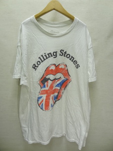 全国送料無料 USA 古着 ローリングストーンズ Rolling Stones UK.Tongue Tee メンズ 白色 半袖 ユニオンジャック柄 ベロ Tシャツ Lサイズ