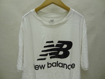 全国送料無料 ニューバランス new balance メンズ 綿100% 白色 半袖 スポーツ Tシャツ M（JPN L）_画像3