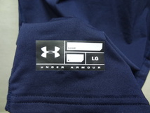 送料無料 アンダーアーマー UNDER ARMOUR 野球用 メンズ ポリ84％ウレタン16%ストレッチ素材 半袖 紺色 背中メッシュ素材アンダーシャツ LG_画像5