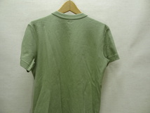全国送料無料 ユニクロ UNIQLO U レディース サイド裾を開いてリメイク 綿100% カーキーグリーン色 半袖 Tシャツ L_画像8