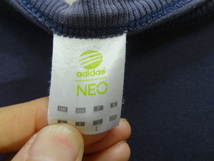 全国送料無料 アディダス ネオ adidas NEO レディース 綿100% 紺色 33ナンバリングプリント 半袖 スポーツTシャツ Lサイズ_画像2