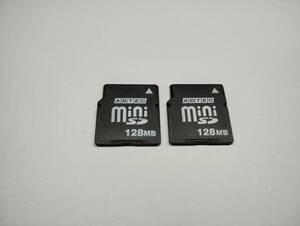 2枚セット　128MB　メガバイト　ADTEC　miniSDカード　メモリーカード　ミニSDカード