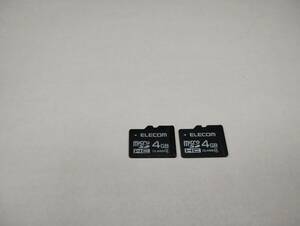 2枚セット　4GB　ELECOM　microSDHCカード　フォーマット済み　microSDカード　メモリーカード