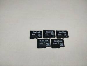 5枚セット　4GB　SanDisk　microSDHCカード　フォーマット済み　microSDカード　メモリーカード