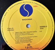 MADONNA　マドンナ　Who's That Girl　スペイン盤 12” シングル レコード_画像4