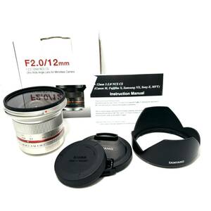 SAMYANG/サムヤン 12mm F2 NCS CS 富士フィルムX用 シルバー（マニュアルフォーカス）