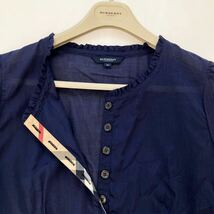 ★大きいサイズ★美品◆バーバリー★BURBERRY 46/15号/XL-3L メガチェックコンビ☆ネイビーワンピース サマードレス 受験説明会 学校見学_画像5