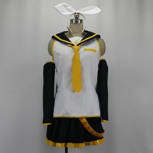 cos9781高品質 実物撮影 VOCALOID ソフト 鏡音リン（かがみね りん）コスプレ衣装