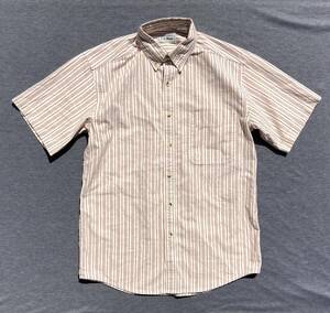 90s カナダ製 L.L.Bean マルチ ストライプ 半袖 ボタンダウン シャツ BDシャツ L.L.ビーン S 