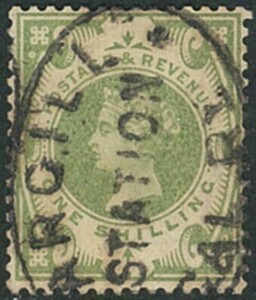 外国切手　イギリス　使用済み　1887-92年　1sh　スコットNo.122