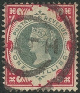 外国切手　イギリス　使用済み　1900年　1sh　スコットNo.126