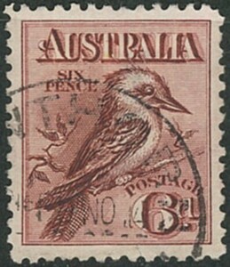  foreign stamp Australia used .1913-4 year leather semi 6p