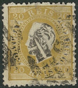 外国切手　使用済み　ポルトガル　1870-84年　ルイ国王　薄茶20ｒ　（39）